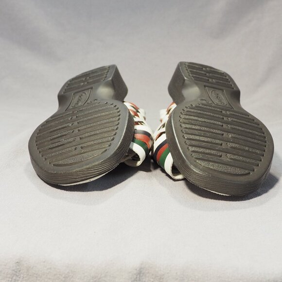 Dr Scholls Sandals Womens Size 8 M White Aztec Southwest Comfort Shoe Leather - Picture 11 of 13
